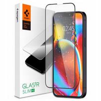 Apsauginis stiklas juodais kraštais Spigen "Glass tR Slim" telefonui iPhone 13 / 13 PRO / 14 / 16E / 17E