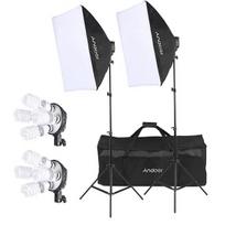 stovai su 4 apšvietimo lempomis (softbox)