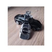 Jeep - metalinis raktų pakabukas su oda