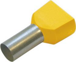 Twin-end sleeves two cables, 6/14, yellow, 100 pieces 270797 | 4011923096847