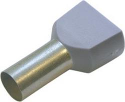 Twin-end sleeves two cables 0.75/10, grey, 100 pieces 270782 | 4011923096755