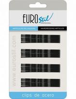 EuroStil plaukų segtukai 70mm banguoti, juodi Eurostil 24vnt