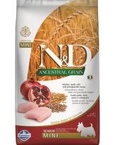 FARMINA N&D Ancestral Grain Dog Chicken, Spelt, Oats and Pomegranate Senior Mini 2.5 kg Vištiena, spelta kviečiai, avižos ir granatai