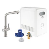Virtuvės maišytuvo su vandens filtro funkcija ir vandens aušintuvo komplektas Grohe Blue Professional 31347DC3, nerūd.plieno