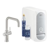 Virtuvinis maišytuvas su filtravimo sistema GROHE BLUE HOME U-SPOUT STARTER KIT, 31456DC1
