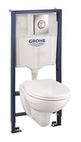 WC komplektas Grohe Bau Ceramic: potinkinis rėmas + Grohe Bau + mygtukas + lėtaeigis dangtis 39499000