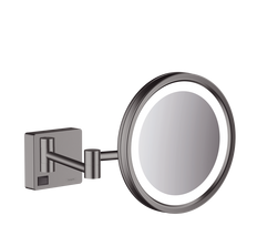 Skutimosi veidrodis su LED lempute Hansgrohe AddStoris, Brushed Black Chrome, 41790340