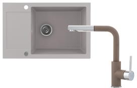 Plautuvės ir maišytuvo komplektas Kernau KGSH 6078 1B1D + KWT 06A PO Natural Beige
