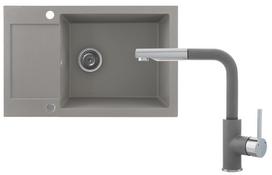Plautuvės ir maišytuvo komplektas Kernau KGSH 6078 1B1D + KWT 06A PO GREY METALLIC