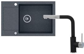 Plautuvės ir maišytuvo komplektas Kernau KGSH 6078 1B1D + KWT 06A PO Graphite