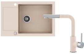 Plautuvės ir maišytuvo komplektas Kernau KGSH 6078 1B1D + KWT 06A PO Sand