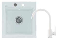 Plautuvės ir maišytuvo komplektas Kernau KGS M 45 1B + KWT 07A White