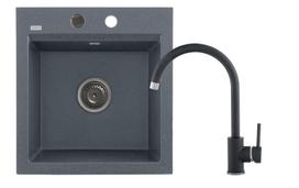 Plautuvės ir maišytuvo komplektas Kernau KGS M 45 1B + KWT 07A Graphite