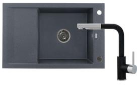 Plautuvės ir maišytuvo komplektas Kernau KGSM 6078 1B1D + KWT 06A PO Graphite