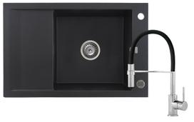Plautuvės ir maišytuvo komplektas Kernau KGSM 6078 1B1D + KWT 20 chrome/black