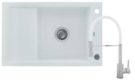 Plautuvės ir maišytuvo komplektas Kernau KGSM 6078 1B1D + KWT 20 chrome/white
