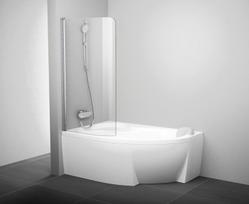 Vonios sienelė Ravak CVSK1 Rosa 140/150 L blizgi+stiklas Transparent, 7QLM0C00Y1