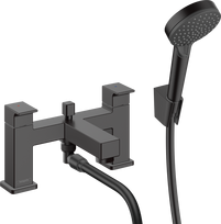 Vonios maišytuvas su rankiniu dušu Hansgrohe Vernis Shape 71462670, juodas matinis