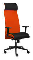 Biuro kėdė Tronhill SOLIUM EXECUTIVE, juodas audinys/oranžinis tinklelis