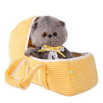 Pliušinis žaislas Katinėlis lopšyje 20cm, BB-002, Budibasa