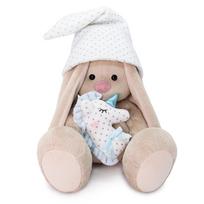 Pliušinis žaislas Zuikutė Mi su mėlynu vienaragiu 18cm, SidS-306, Budibasa