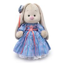 Pliušinis žaislas Zuikutė Mi su kaimo stiliaus suknele 32cm, StM-270, Budibasa