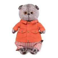 Pliušinis žaislas Katinas su oranžine striuke ir kelnėmis  19cm, Ks19-148, Budibasa
