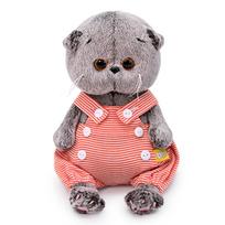 Pliušinis žaislas Katinėlis dryzuotu oranžiniu kombinezonu 20cm, BB-044, Budibasa