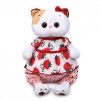 Pliušinis žaislas Katytė Li-Li braškine palaidine 27cm, LK27-054, Budibasa