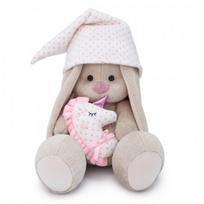 Pliušinis žaislas Zuikutė Mi su rožiniu vienaragiu 18cm, SidS-305, Budibasa