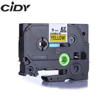 Su Brother suderinama elastinė juostelė CiDY TZe FX 621 9 mm juodas tekstas/geltona juostelė
