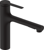 Plautuvės maišytuvas su ištraukiama žarna Hansgrohe Zesis M33, 74801670, juodas matinis