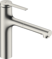 Plautuvės maišytuvas su ištraukiama žarna Hansgrohe Zesis M33, 74801800, nerūdijančio plieno