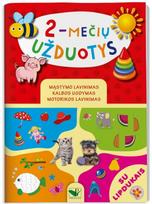 2-mečių užduotys. Su lipdukais. Mąstymo lavinimas, kalbos ugdymas, motorikos lavinimas