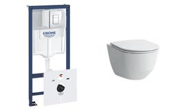 Potinkinio rėmo ir pakabinamo klozeto komplektas Grohe 38827000 + Laufen H8669570000001