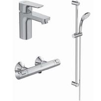Dušo, termostatinio dušo maišytuvo ir praustuvo maišytuvo komplektas Ideal Standard Ceratherm T25 3IN1, BD009AA, chromo