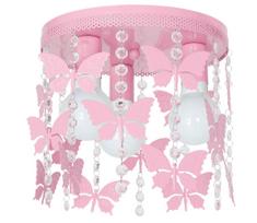 Vaikiškas lubinis šviestuvas ELZA butterflies 3xE27/60W/230V rausva