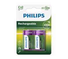 Philips R14B2A300/10 - 2 vnt įkraunamos baterijos C MULTILIFE NiMH/1,2V/3000 mAh
