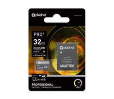 MicroSDHC 32GB U3 Pro 90MB/s + SD Adapteris