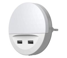 Ledvance - LED Naktinė lemputėį lizdui su jutikliu LUNETTA 2xUSB LED/13W/230V