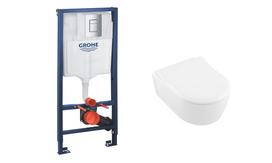 Potinkinio rėmo ir pakabinamo klozeto komplektas Grohe 38772001 + Villeroy&Boch 5656RS01