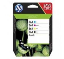 HP 364 4-Pack (N9J73AE) Rašalinių kasečių komplektas, C/M/Y/BK
