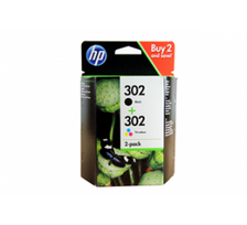 HP 302 2-pack Black/Tri-color (X4D37AE) Rašalinių kasečių komplektas, BK/CMY