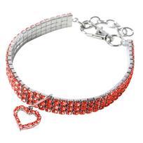 Zoo Crystal Heart Red antkaklis katėms ir šunims, raudonas; S, M
