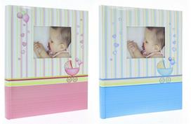 Albumas GED DBCS10 BABYCHART 24x29/20psl | rožiniai arba šv.mėlyni lapai | kampučiai/lipdukai | knyginio rišimo | max 10x15 40