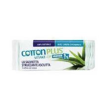COTTON PLUS 2 IN 1 ALOE VERA MAXI, vatos lapeliai makiažui valyti su pieneliu, 40 vnt.