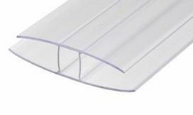 Sujungimo profilis PC H 8, 10 mm, skaidrus