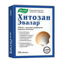 Evalar chitozan 500 mg, 100 tablečių