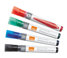 Žymeklių lentai rinkinys Nobo Liquid, apvaliu galiuku, 1-3mm, 4 spalvos