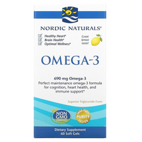 Nordic Naturals Omega-3 Lemon 690 mg 60 softgels
